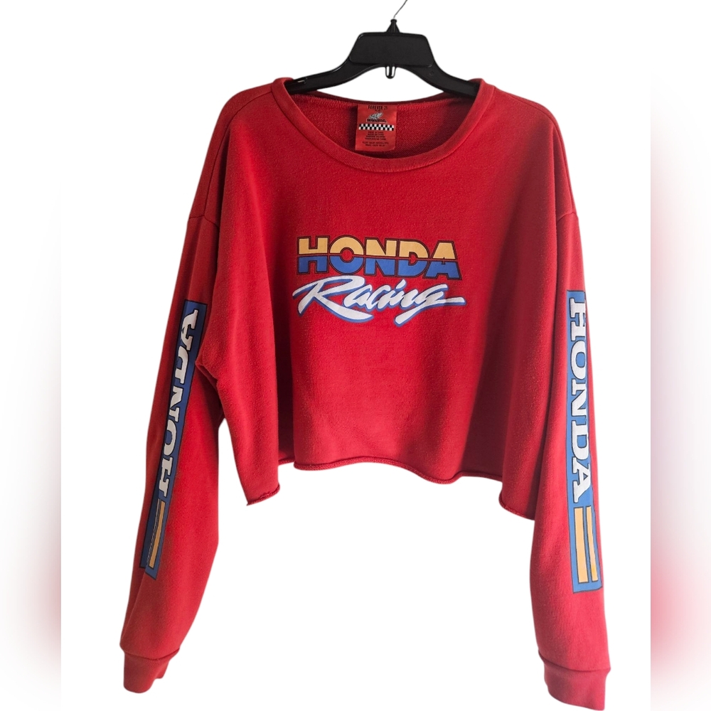 Forever 21 Red Boxy Crop Sweatshirt
